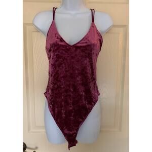 H&M Divided Pink/Purple Velvet Body Suit